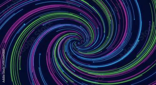 Vibrant Swirling Abstract Pattern with Neon Colors.