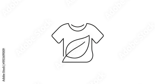 Simple Line Drawing of T Shirt.
