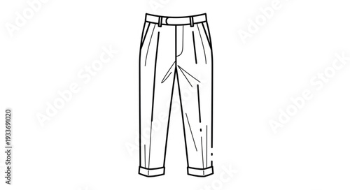 Simple Line Drawing of Trousers.