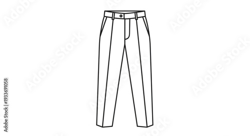 Simple Line Drawing of Trousers.