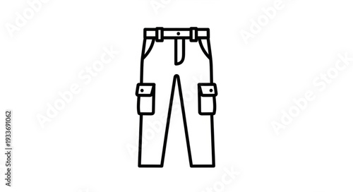 Simple Line Drawing of Work Pants.