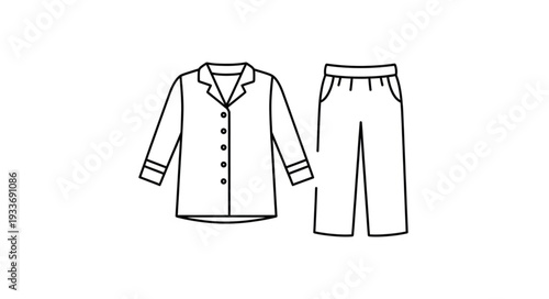 Simple Line Drawing Pajama Set.