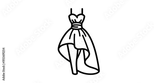 Simple Line Drawing Wedding Dress.