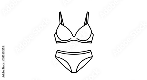 Simple Lingerie Set Illustration Design.