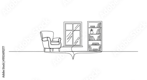 Simple Office Desk Setup Illustration.