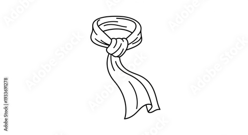 Simple Necktie Illustration with Knot.