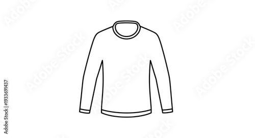Simple White Long Sleeve Shirt Illustration.