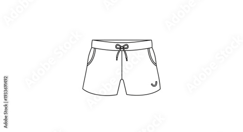 Simple White Shorts Illustration Design.