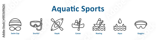-Aquatic Sports icon banner and collection