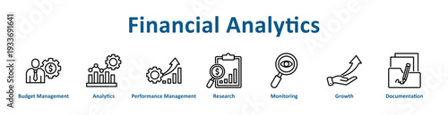 Financial Analytics icon banner and collection