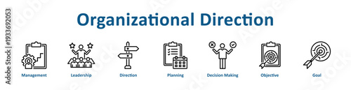Organizational Direction icon banner and collection