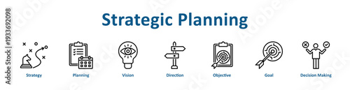 Strategic Planning icon banner and collection