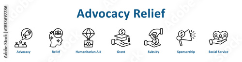 Advocacy Relief icon banner and collection