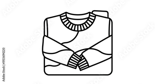 Sweater with Cuffed Sleeves Illustration.