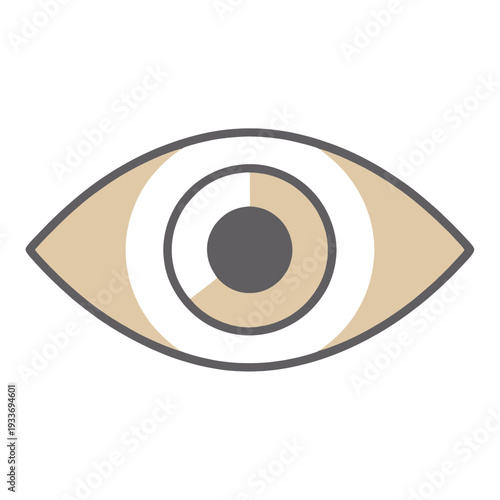 Filled Eye With Partial Circle Iris Vector Icon for Web Interface