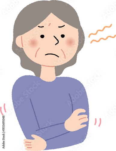 イライラしているシニア女性