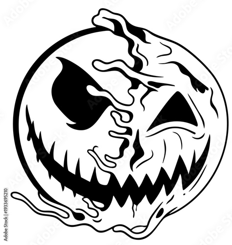 Melted Skull Smiley Face, Half Face Acid Grunge Punk Rave Streetwear Graphic, Y2K Horror Emoji,  Melting Grunge Rave Graphic