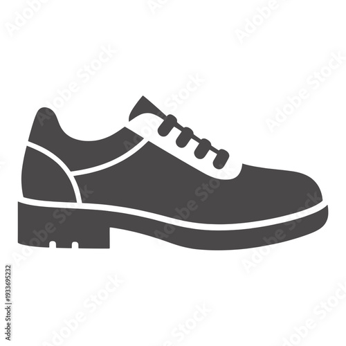 Filled Side View Sneaker with Laces UI Icon for App UI
