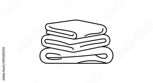 Stacked Towels Simple Line Drawing.