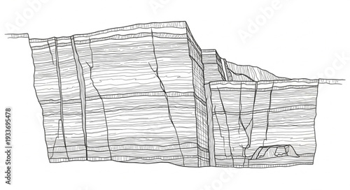 Stone Wall Structure Detailed Drawing.