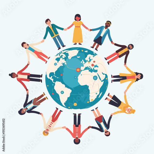 Diverse People Uniting Around the Globe