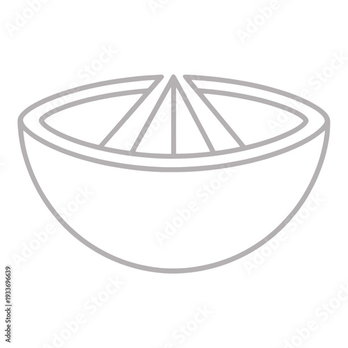 Outline Bowl with Sliced Segments Vector Icon for App UI