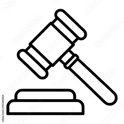Outline Gavel With Sound Block UI Icon for App UI
