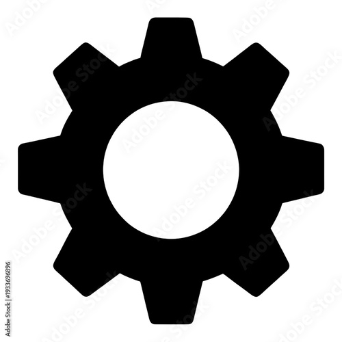 Outline Gear with Central Circle UI Icon for App UI