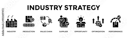 Industry Strategy Banner Web Icon Vector Illustration Concept For Align Industry Resources For Long Term Strategic Performance