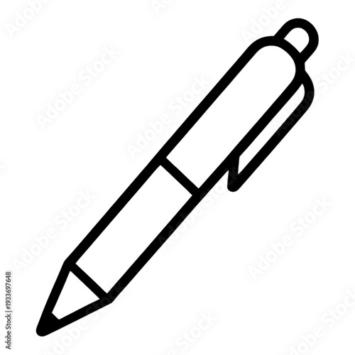 Outline Pen with Clip UI Icon for Mobile Interface