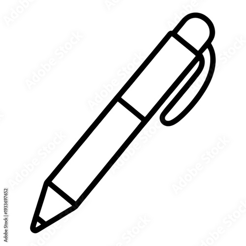 Outline Pen with Clip UI Icon for App UI