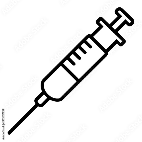 Outline Syringe Medical Injection UI Icon for App UI