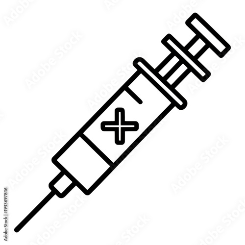 Outline Syringe With Plus Symbol UI Icon for App UI