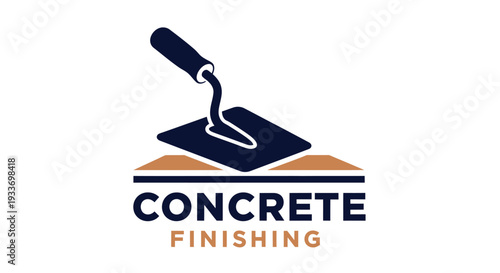 Concrete Finishing Logo with Trowel and Sand Pile.