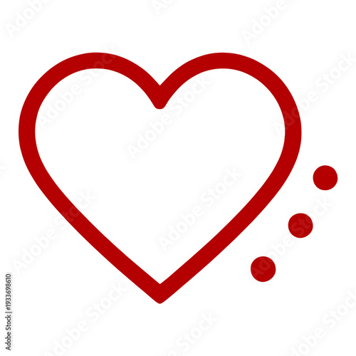 Red Outline Heart With Dots UI Icon for App UI