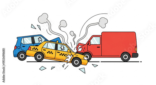 Taxi Car Crash Accident Collision.