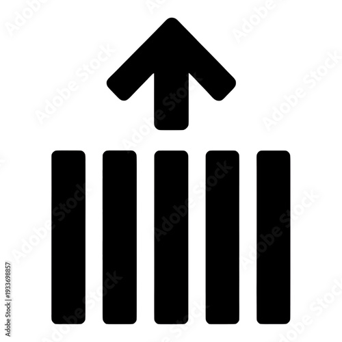 Up Arrow Over Five Bars Outline UI Icon for Web Interface