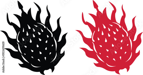 Flame shaped pineapple decal stickers