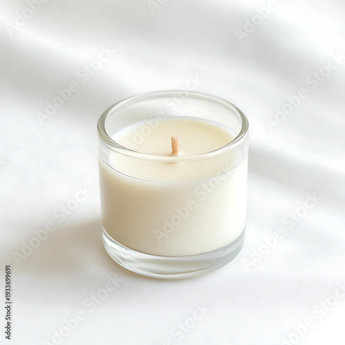 A Candle a glass isolated on a white background