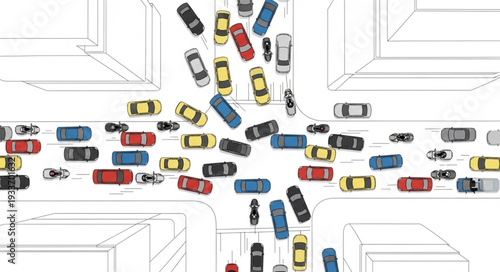Traffic Congestion in City Intersection.