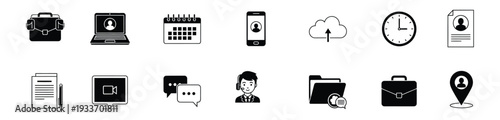 Set of 12 business icons vector