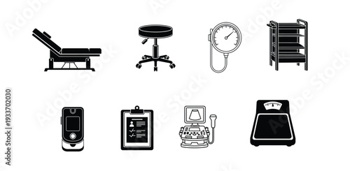 Set of 8 medical icons vector