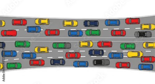 Traffic Jam on Highway Road.