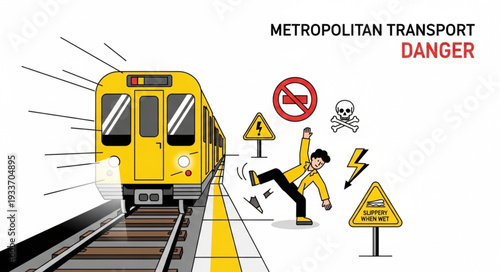 Train Station Safety Warning Signs.