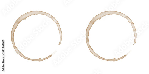 Brown coffee stains on transparent background