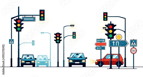 Traffic Lights and Road Signs.