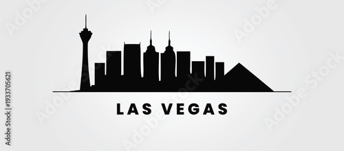 Creative Las Vegas cityscape silhouette. Vector