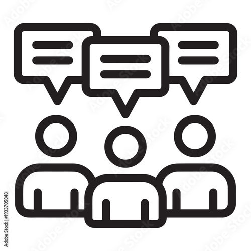 Party Attendees Vector Outline Icons