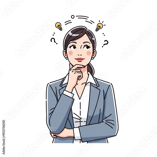 Thoughtful Businesswoman with Ideas and Questions.