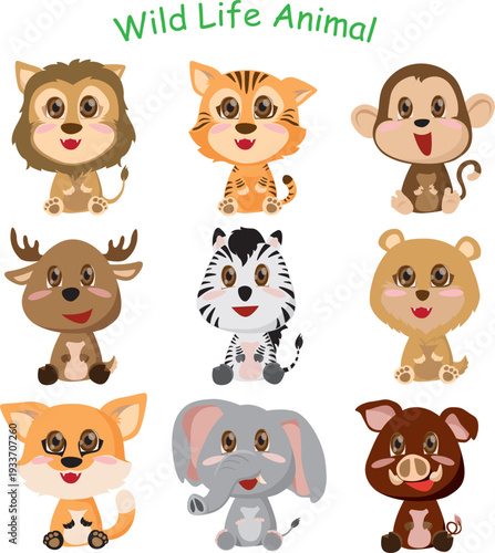 Set Of Wild Life Animal